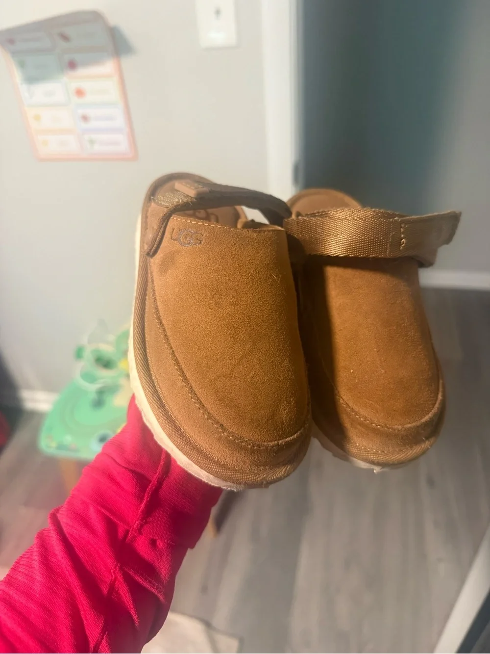 UGG Kids Chestnut Suede Slide Clog